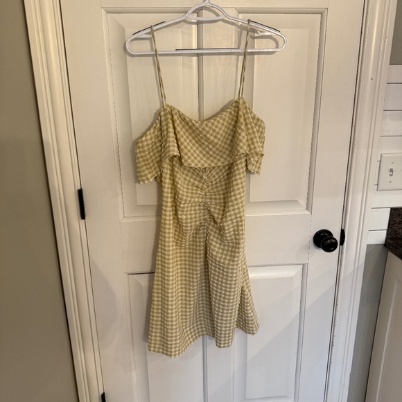 New! GANNI Gingham Check-Print Ruffled Minidress 45260 - Picture 6 of 14